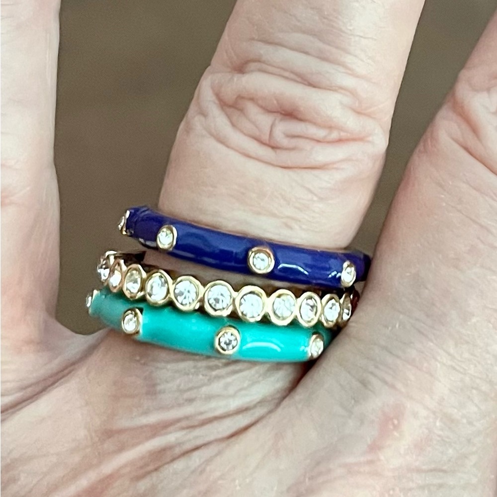 Enamel stack bands with crystals - Picture 3 of 9